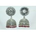 925 sterling silver jhumki earrings with red onyx Beads uncut zircon stones 2.9'